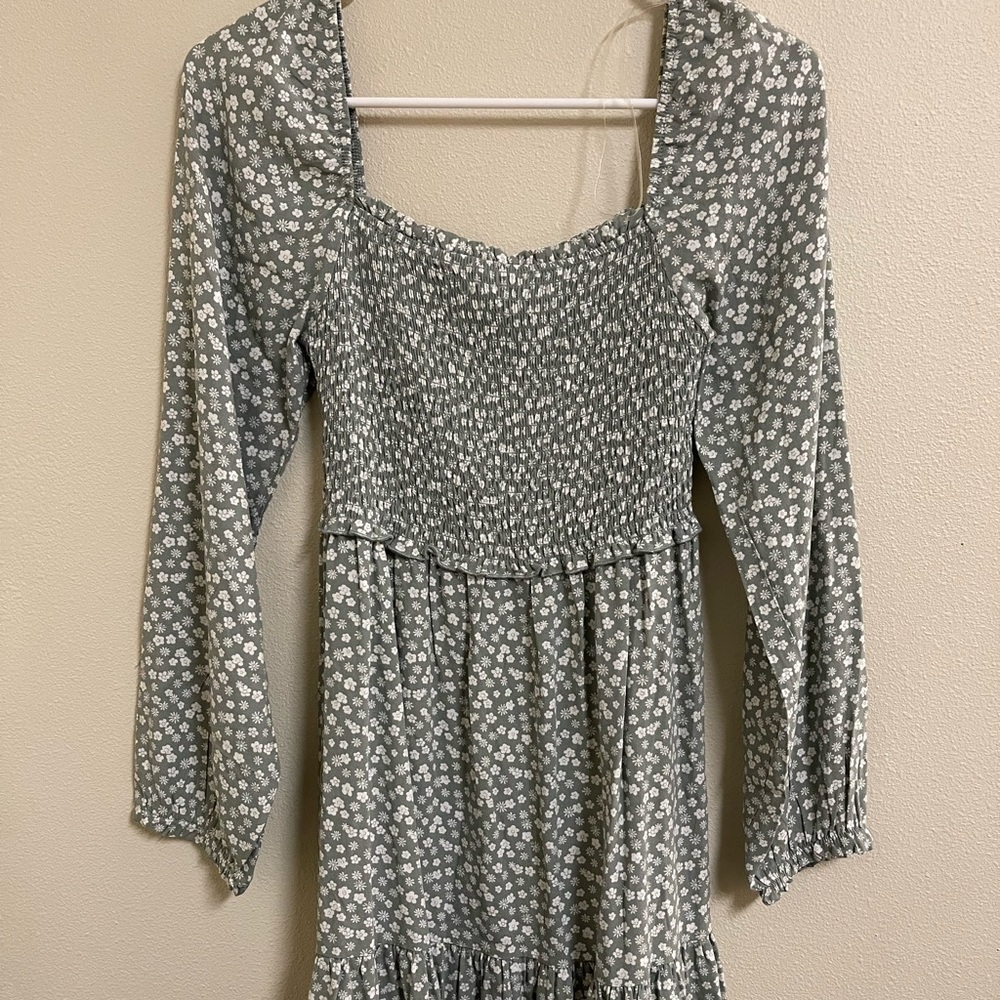 Pacsun Sage Green Floral Dress